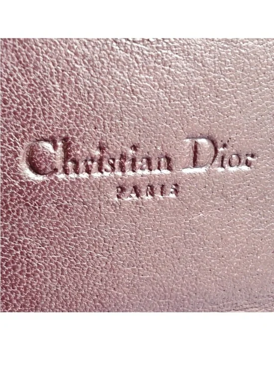 Dior Burgundy Oblique Patent Leather Wallet On Chain - Picture 14 of 15